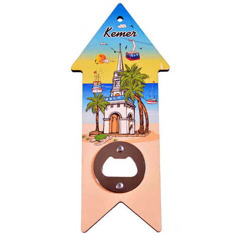 Kemer Themed Arrow Shaped Printed MDF Wooden Bottle Opener 193x82 mm - 4