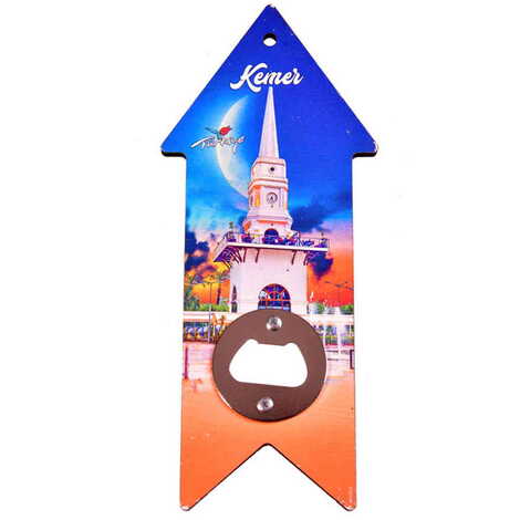 Kemer Themed Arrow Shaped Printed MDF Wooden Bottle Opener 193x82 mm - 5