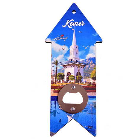 Kemer Themed Arrow Shaped Printed MDF Wooden Bottle Opener 193x82 mm - 6