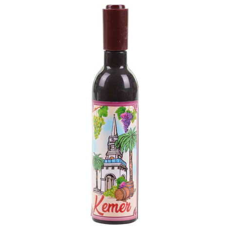 Kemer Themed Bottle Shaped Metal Wine Bottle Corkscrew Opener-Magnetic 115x25x25 mm - 5