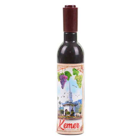 Kemer Themed Bottle Shaped Metal Wine Bottle Corkscrew Opener-Magnetic 115x25x25 mm - 6