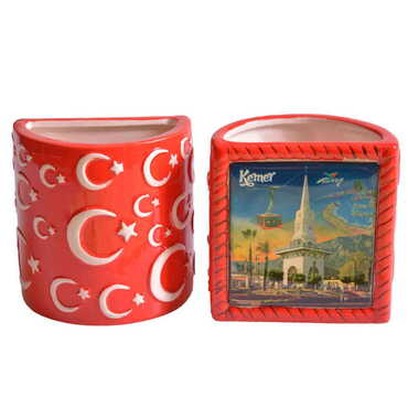 Kemer Themed Ceramic Moon & Star Pencil Holder - 3