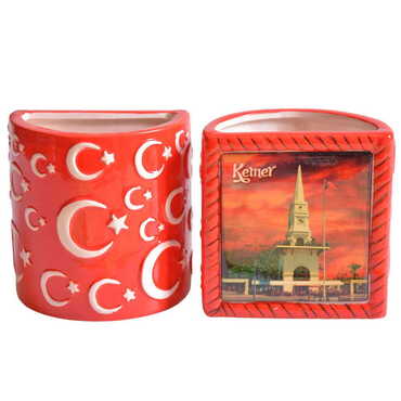 Kemer Themed Ceramic Moon & Star Pencil Holder - 4