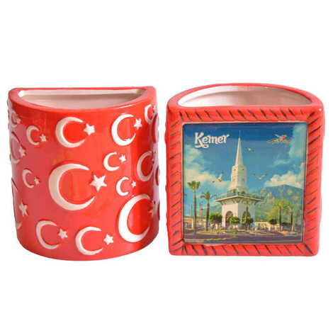 Kemer Themed Ceramic Moon & Star Pencil Holder - 5