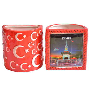 Kemer Themed Ceramic Moon & Star Pencil Holder - 7