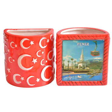 Kemer Themed Ceramic Moon & Star Pencil Holder - 8