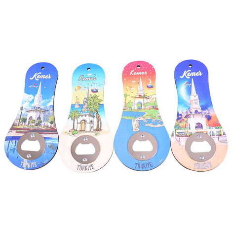 Kemer Themed Classic Shaped Printed MDF Wooden Bottle Opener 170x79 mm - 3