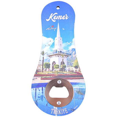 Kemer Themed Classic Shaped Printed MDF Wooden Bottle Opener 170x79 mm - 5