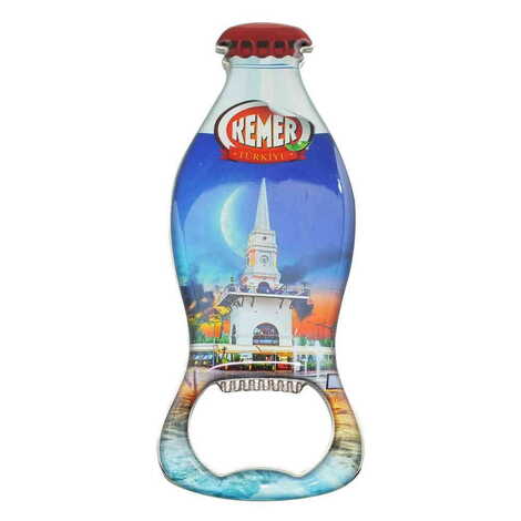 Kemer Themed Coke Bottle Shaped Metal Magnetic Bottle Opener 120x41 mm - 4