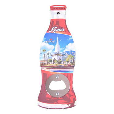 Kemer Themed Coke Bottle Shaped Printed MDF Wooden Bottle Opener 200x66 mm - 3