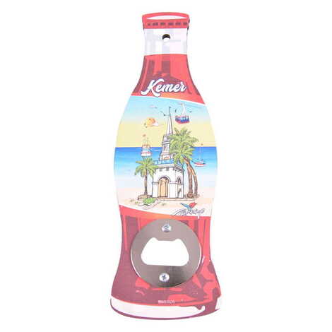 Kemer Themed Coke Bottle Shaped Printed MDF Wooden Bottle Opener 200x66 mm - 4