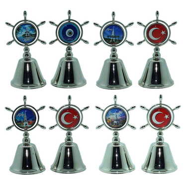 Kemer Themed Collectible Souvenir Double Face Metal Spinner Rudder Bell 44x92 mm - 2