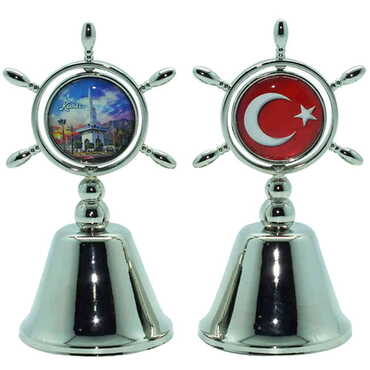 Kemer Themed Collectible Souvenir Double Face Metal Spinner Rudder Bell 44x92 mm - 4