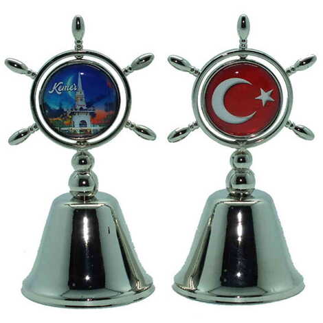 Kemer Themed Collectible Souvenir Double Face Metal Spinner Rudder Bell 44x92 mm - 5