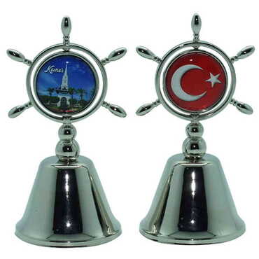 Kemer Themed Collectible Souvenir Double Face Metal Spinner Rudder Bell 44x92 mm - 6