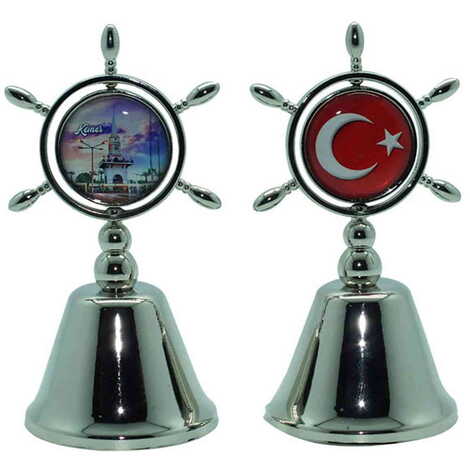 Kemer Themed Collectible Souvenir Double Face Metal Spinner Rudder Bell 44x92 mm - 7