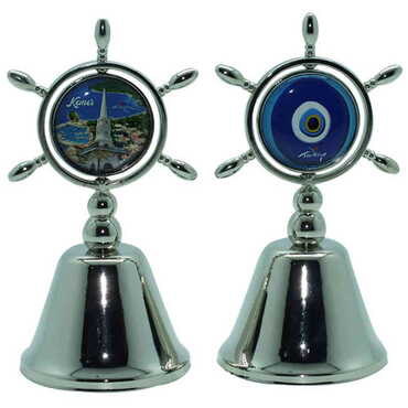 Kemer Themed Collectible Souvenir Double Face Metal Spinner Rudder Bell 44x92 mm - 8