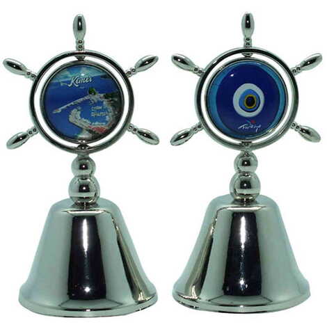 Kemer Themed Collectible Souvenir Double Face Metal Spinner Rudder Bell 44x92 mm - 10