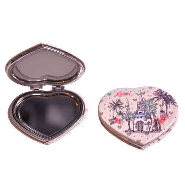 Kemer Themed Custom Printed Heart Shape Compact Mirror - 4