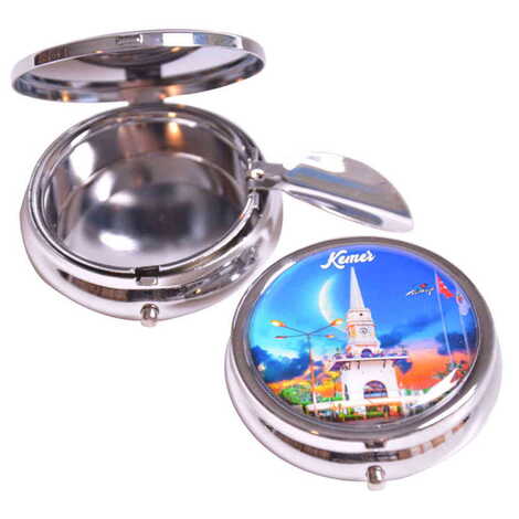 Kemer Themed Customised Metal Epoxy Travel Pocket Ashtray 50x15 mm - 3