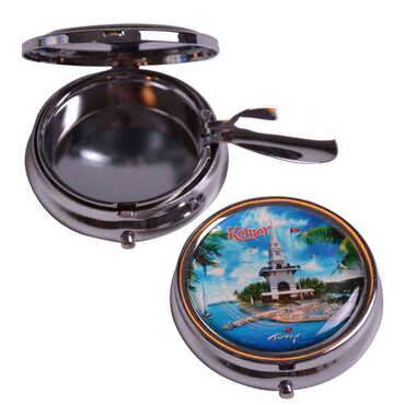 Kemer Themed Customised Metal Epoxy Travel Pocket Ashtray 50x15 mm - 4