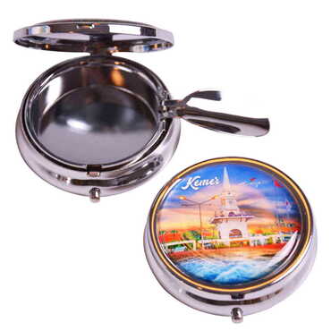 Kemer Themed Customised Metal Epoxy Travel Pocket Ashtray 50x15 mm - 6