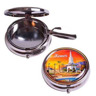 Kemer Themed Customised Metal Epoxy Travel Pocket Ashtray 50x15 mm - 7