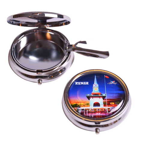 Kemer Themed Customised Metal Epoxy Travel Pocket Ashtray 50x15 mm - 8