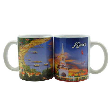 Kemer Themed Customised Porcelain Souvenir Travel Mug 80x95 mm - 4