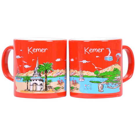 Kemer Themed Customised Serigraphy Printed Ceramic Mug 82x90 mm - 4