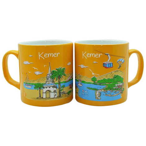 Kemer Themed Customised Serigraphy Printed Ceramic Mug 82x90 mm - 5