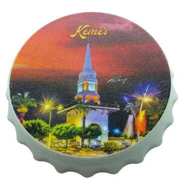 Kemer Themed Customised Uv Printed Bottle Cap Shaped Plastic Base Bottle Opener 63x15 mm - 4