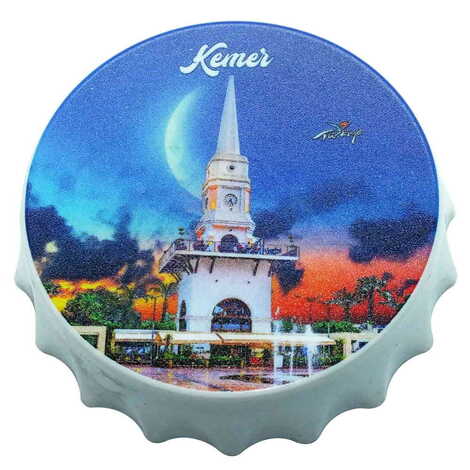 Kemer Themed Customised Uv Printed Bottle Cap Shaped Plastic Base Bottle Opener 63x15 mm - 8