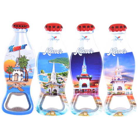 Kemer Themed Customised Uv Printed Coca Cola Bottle Shape Plastic Base Bottle Opener 42x120 mm - 3