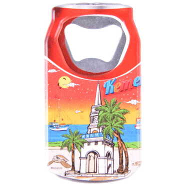 Kemer Themed Customised UV Printed Coca Cola Bottle Shape Plastic Base Bottle Opener 43x80 mm - 3