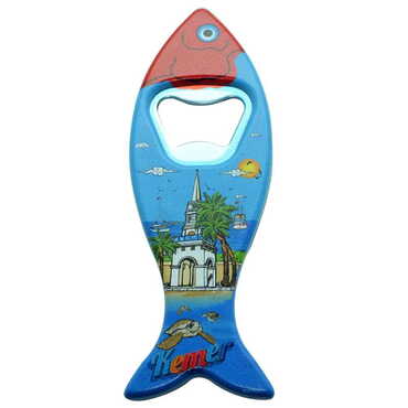 Kemer Themed Customised UV Printed Fish Shape Printed Plastic Base Bottle Opener 42x130 mm - 4