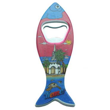 Kemer Themed Customised UV Printed Fish Shape Printed Plastic Base Bottle Opener 42x130 mm - 5