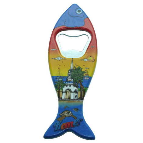 Kemer Themed Customised UV Printed Fish Shape Printed Plastic Base Bottle Opener 42x130 mm - 6