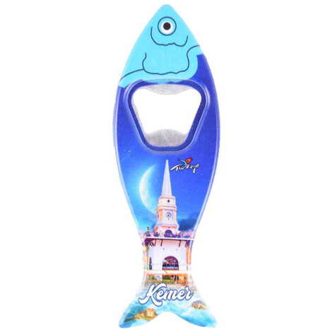 Kemer Themed Customised UV Printed Fish Shape Printed Plastic Base Bottle Opener 42x130 mm - 8