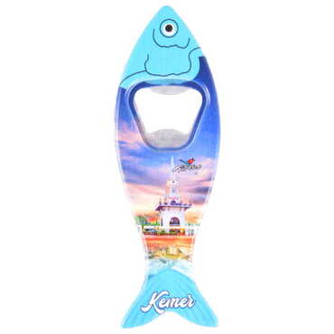 Kemer Themed Customised UV Printed Fish Shape Printed Plastic Base Bottle Opener 42x130 mm - 9