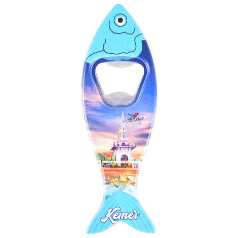 Kemer Themed Customised UV Printed Fish Shape Printed Plastic Base Bottle Opener 42x130 mm - 9