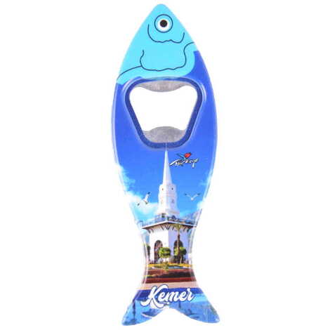 Kemer Themed Customised UV Printed Fish Shape Printed Plastic Base Bottle Opener 42x130 mm - 10