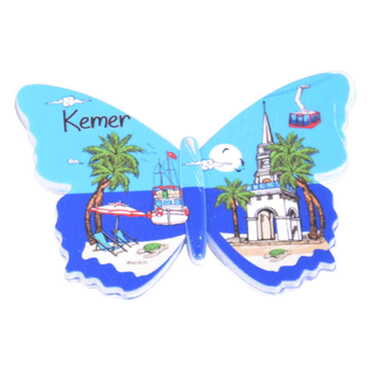 Kemer Themed Customised UV Printed Plastic Base Butterfly Shaped Fridge Magnet 80x58 mm - 7