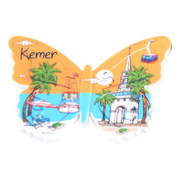 Kemer Themed Customised UV Printed Plastic Base Butterfly Shaped Fridge Magnet 80x58 mm - 9