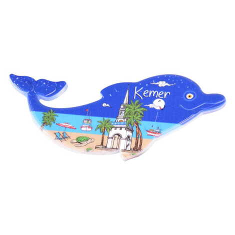 Kemer Themed Customised UV Printed Plastic Base Dolphin Shaped Fridge Magnet 110x50 mm - 5