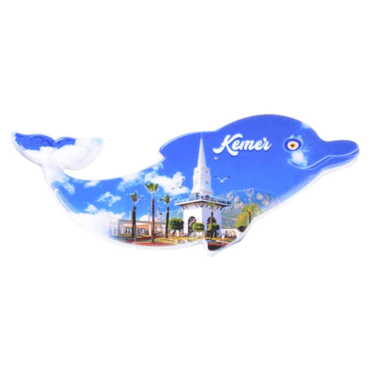 Kemer Themed Customised UV Printed Plastic Base Dolphin Shaped Fridge Magnet 110x50 mm - 6