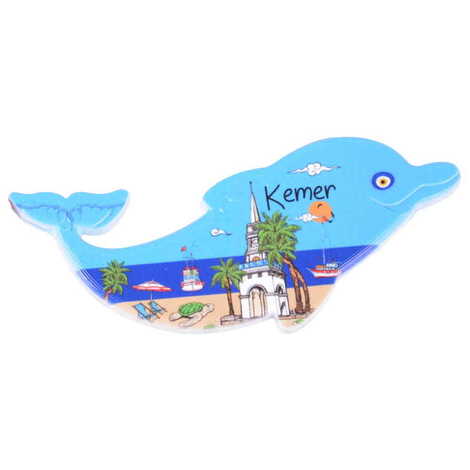 Kemer Themed Customised UV Printed Plastic Base Dolphin Shaped Fridge Magnet 110x50 mm - 7