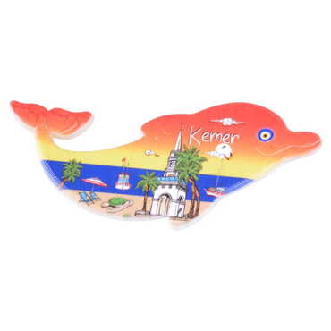 Kemer Themed Customised UV Printed Plastic Base Dolphin Shaped Fridge Magnet 110x50 mm - 8