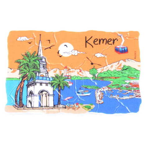 Kemer Themed Customised UV Printed Plastic Base Mosaic Pattern Rectangle Fridge Magnet 80x50 mm - 4