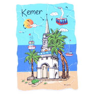 Kemer Themed Customised UV Printed Plastic Base Mosaic Pattern Rectangle Fridge Magnet 80x50 mm - 5